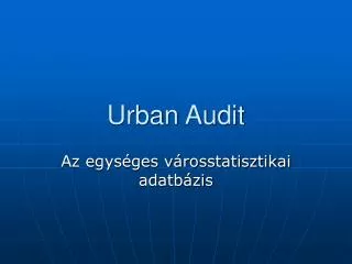 urban audit