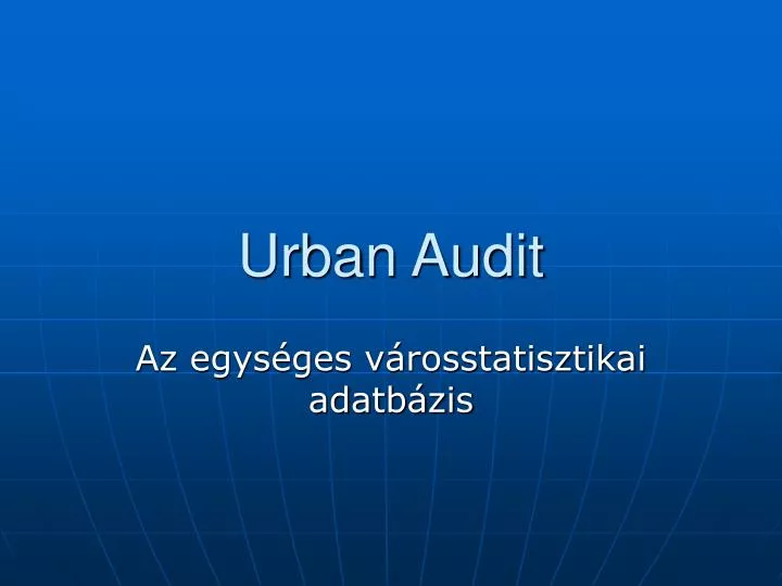 urban audit