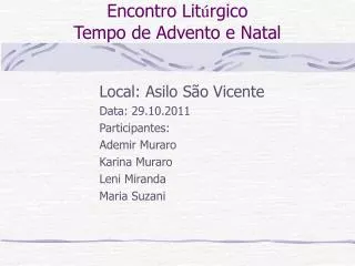 encontro lit rgico tempo de advento e natal