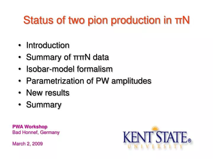 status of two pion production in n