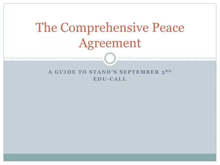 the comprehensive peace agreement