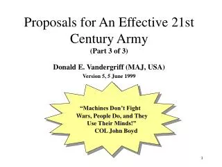 Proposals for An Effective 21st Century Army (Part 3 of 3)
