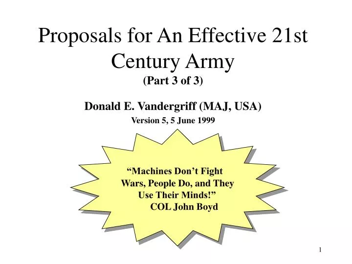 proposals for an effective 21st century army part 3 of 3
