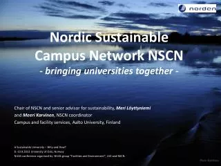 Nordic Sustainable Campus Network NSCN - bringing universities together -