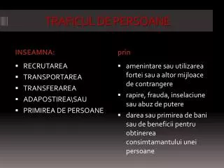 traficul de persoane
