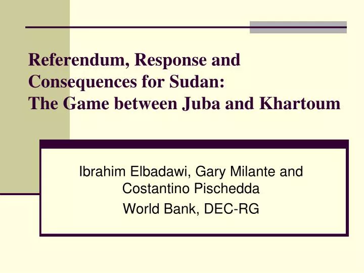 referendum response and consequences for sudan the game between juba and khartoum