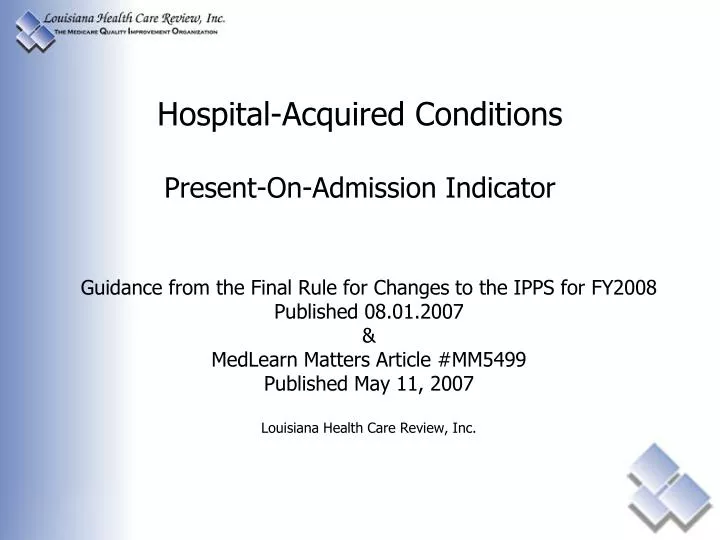 hospital acquired conditions present on admission indicator