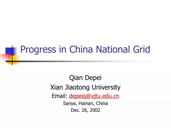 progress in china national grid