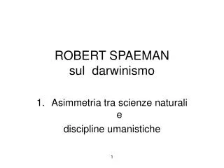 robert spaeman sul darwinismo