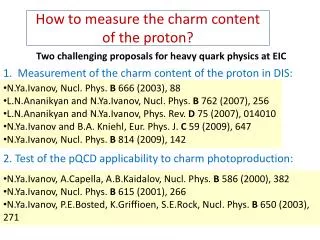 How to measure the charm content of the proton?