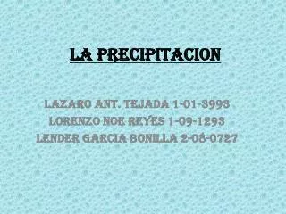 la precipitacion