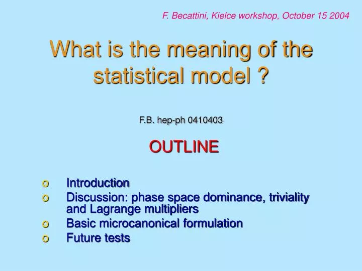 what is the meaning of the statistical model f b hep ph 0410403