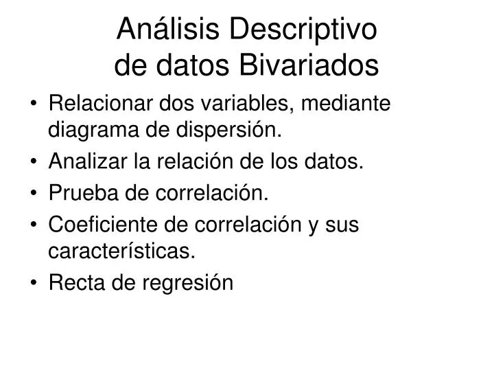 an lisis descriptivo de datos bivariados