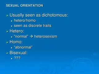 SEXUAL ORIENTATION