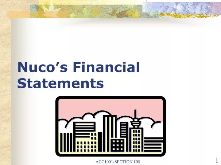 nuco s financial statements