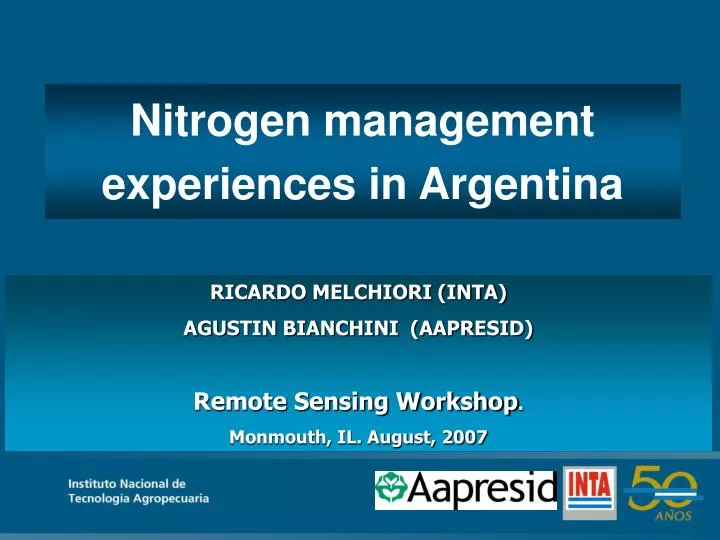 nitrogen management experiences in argentina