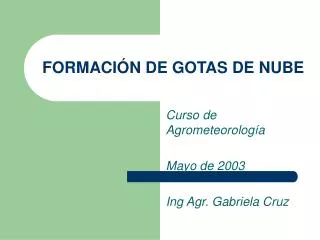 formaci n de gotas de nube