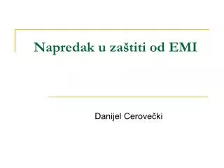 napredak u za titi od emi
