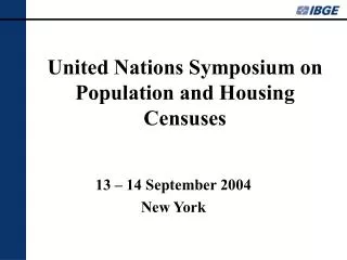 United Nations Symposium on Population and Housing Censuses