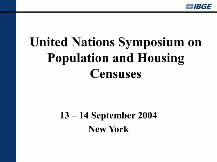 united nations symposium on population and housing censuses