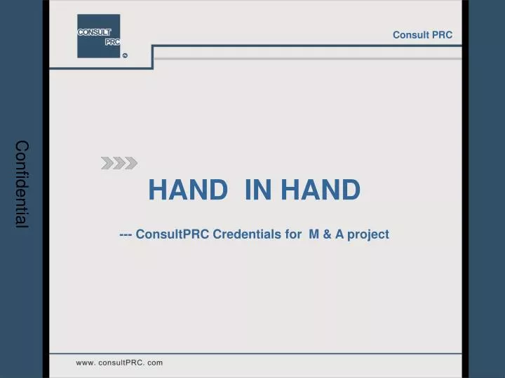 hand in hand consultprc credentials for m a project