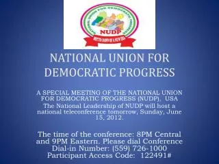 NATIONAL UNION FOR DEMOCRATIC PROGRESS