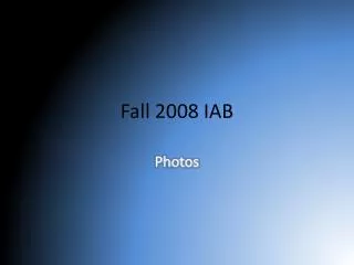 Fall 2008 IAB