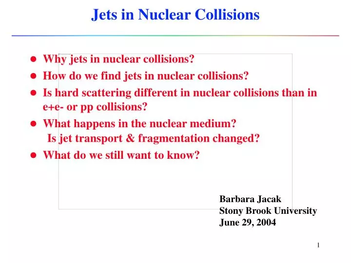 jets in nuclear collisions