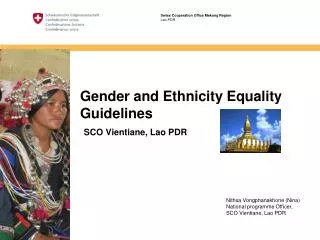 Gender and Ethnicity Equality Guidelines SCO Vientiane, Lao PDR