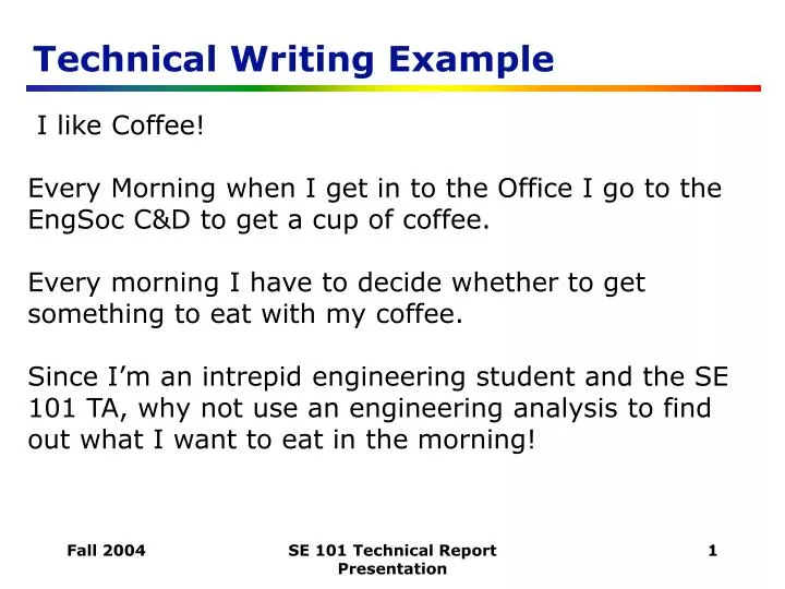 technical report writing examples