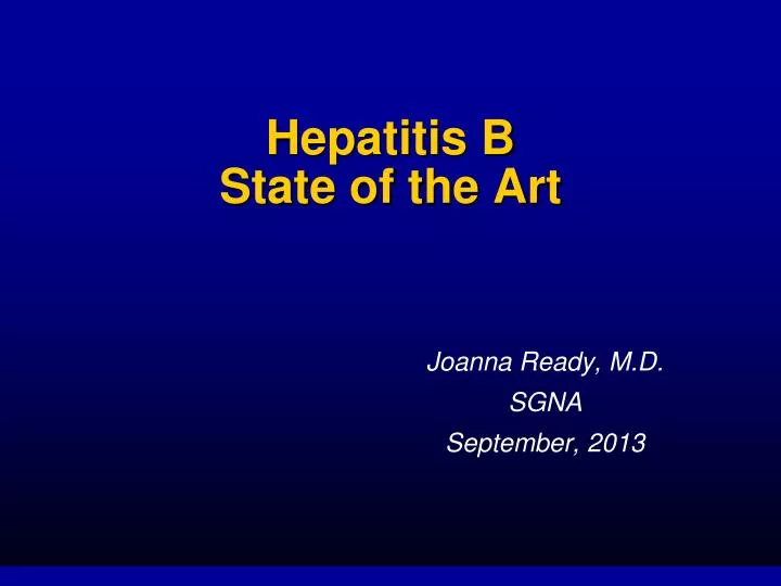hepatitis b state of the art