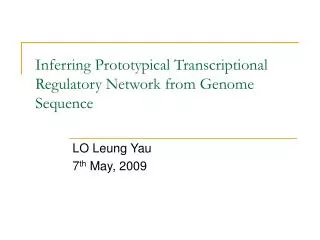 Inferring Prototypical Transcriptional Regulatory Network from Genome Sequence