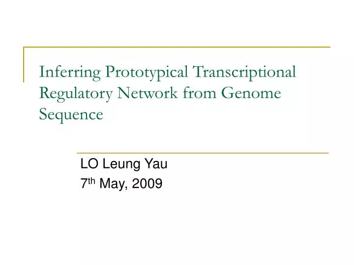 inferring prototypical transcriptional regulatory network from genome sequence