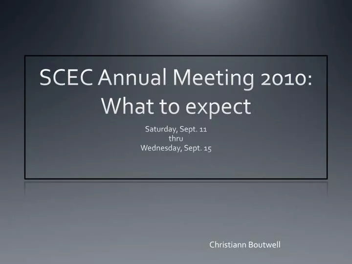 scec annual meeting 2010 what to expect