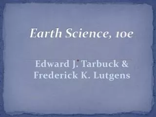 earth science 10e