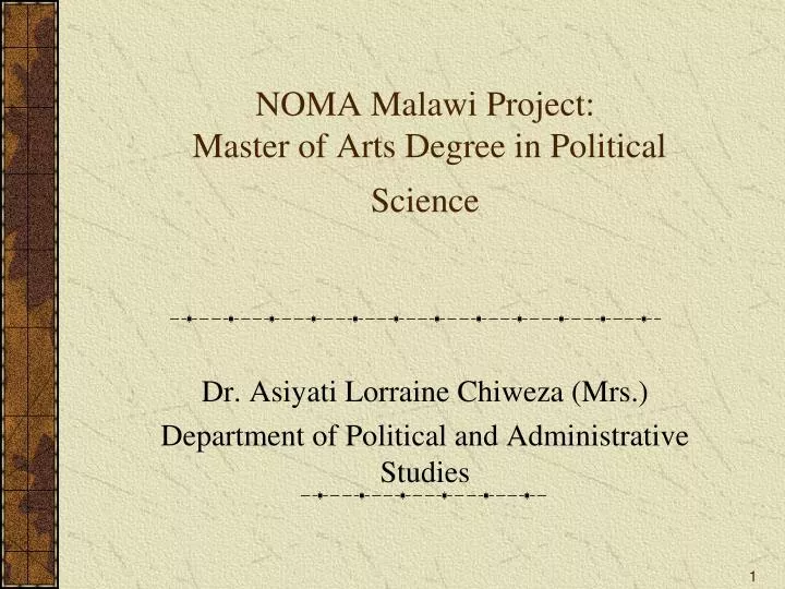 noma malawi project master of arts degree in political science
