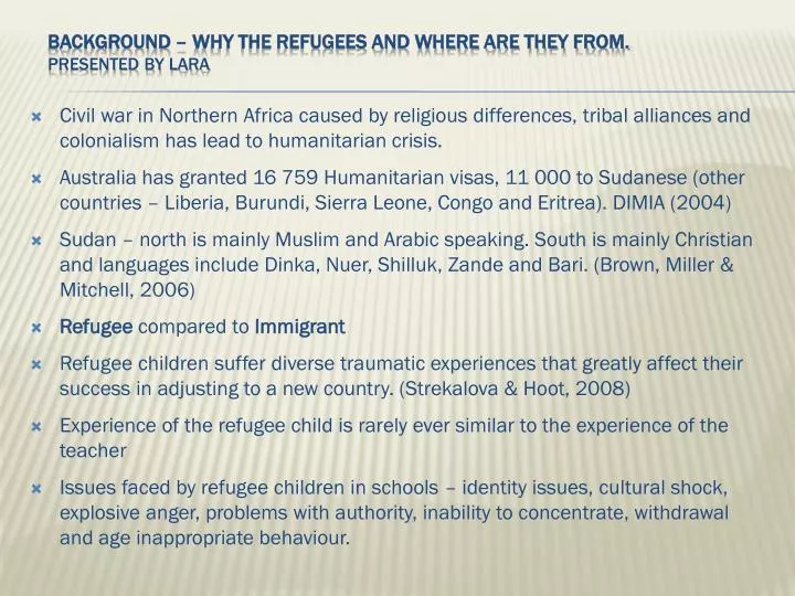 background why the refugees and where are they from presented by lara