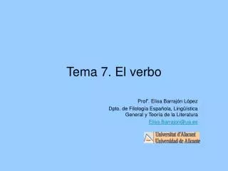 tema 7 el verbo
