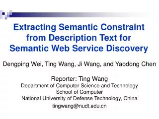 Extracting Semantic Constraint from Description Text for Semantic Web Service Discovery