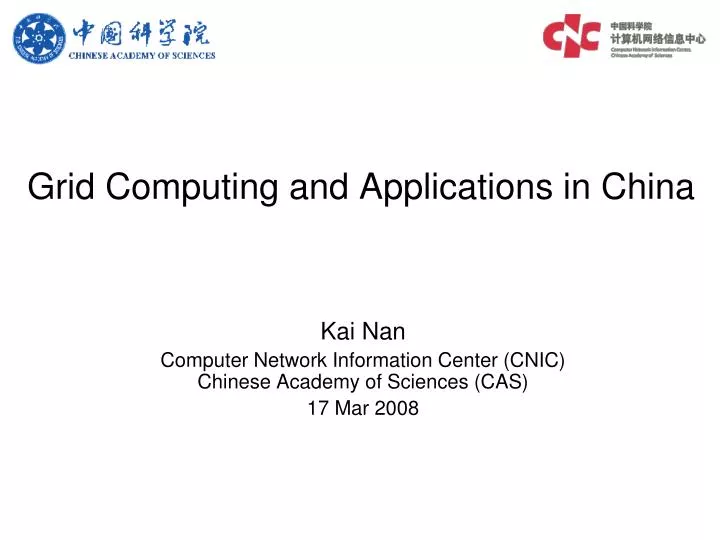 grid computing and applications in china