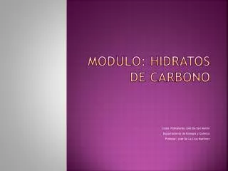 modulo hidratos de carbono