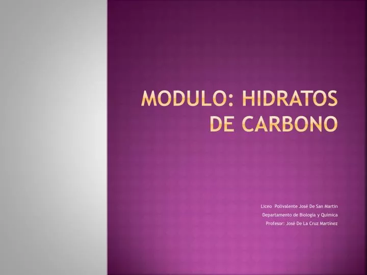 modulo hidratos de carbono