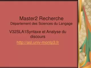 master2 recherche d partement des sciences du langage