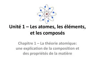unit 1 les atomes les l ments et les compos s