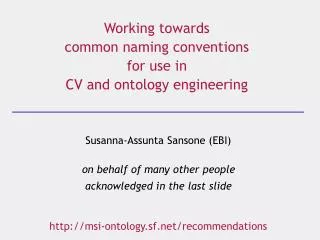 Working towards common naming conventions for use in CV and ontology engineering