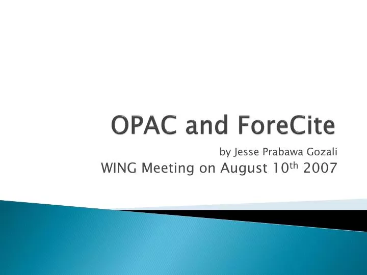 opac and forecite