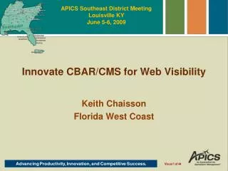Innovate CBAR/CMS for Web Visibility