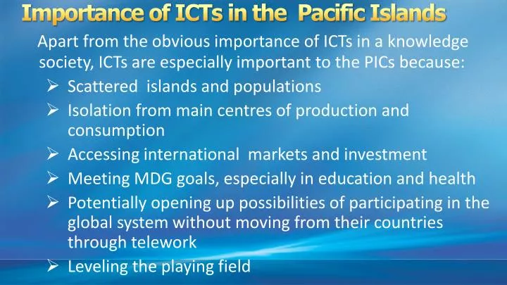 importance of icts in the pacific islands