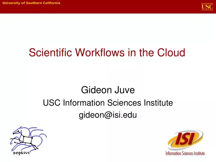 scientific workflows in the cloud