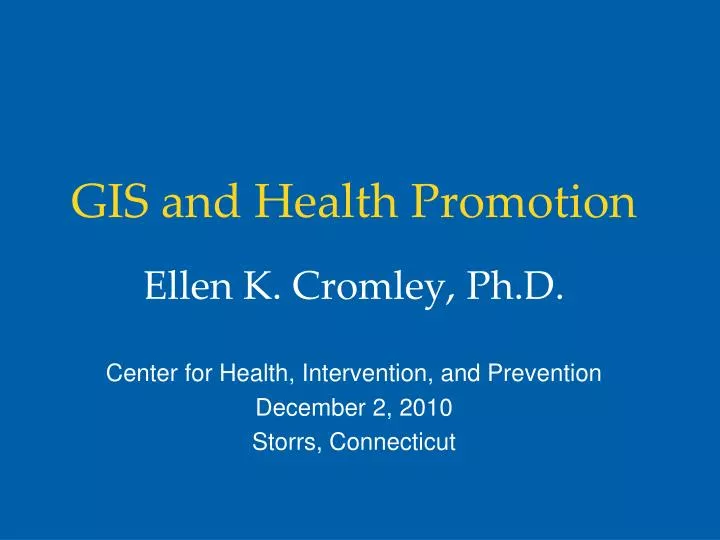 gis and health promotion